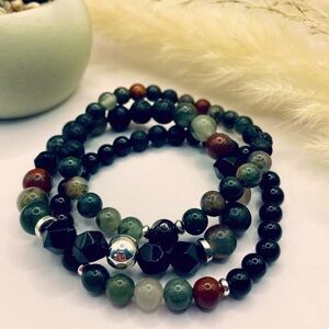 Set of 3 gemstone bracelets
